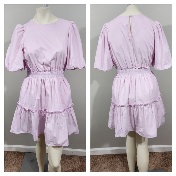 Tuckernuck Dresses & Skirts - Tuckernuck Hyacinth House Lavender Tellie puff sleeve Ruffle hem Mini Dress XS